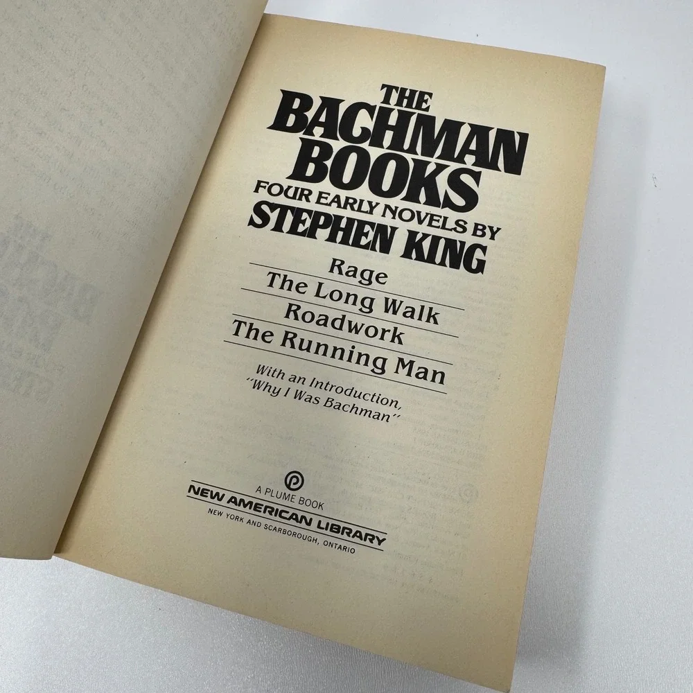 The Bachman Books Stephen King Rage Long Walk Roadwork Running Man Plume 1st‎ Ed